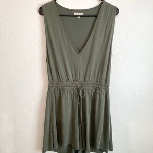 Silence + Noise Olive Green Sleeveless Medium Romper